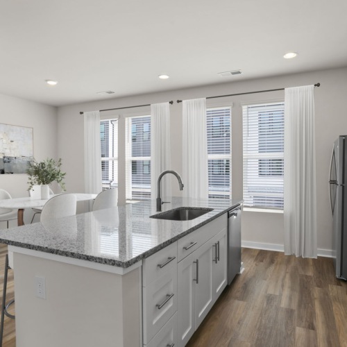 Open Kitchen with Stainless Steel Appliances and wood flooring Open Kitchen with Stainless Steel Appliances and wood flooring
